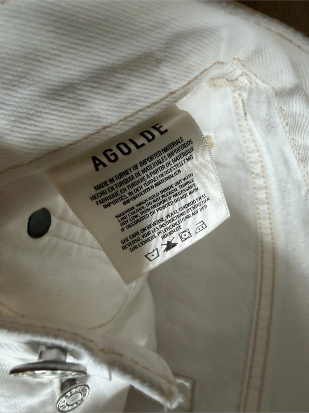 Agolde White High-Rise Frayed Hem Jean Shorts - Picture 9 of 10